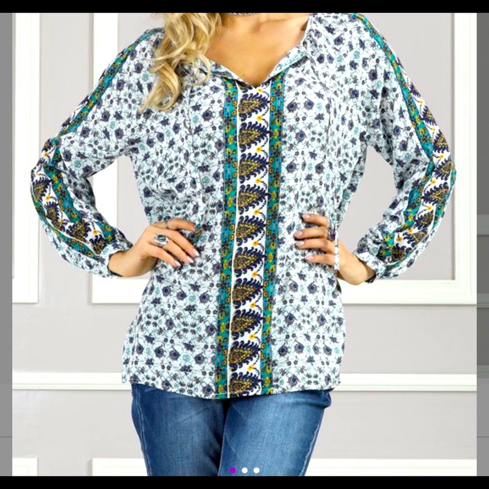NWT- x-large geometric tunic top by Suzanne Betro